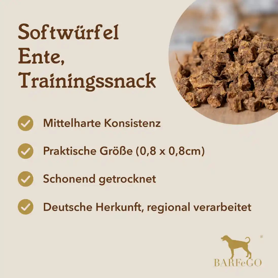 Entenfleisch Leckerli, Trainingssnack