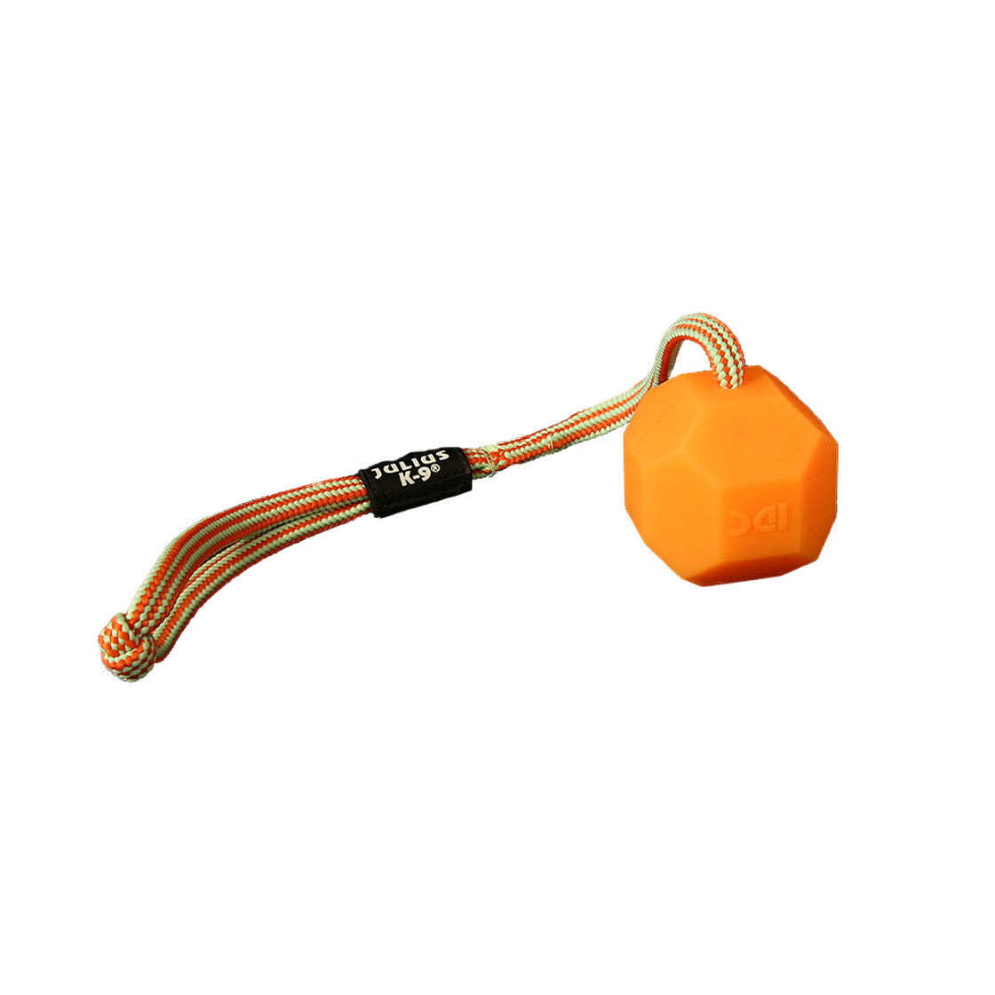 Julius K9® Fluoreszierender IDC®-Ball mit Schnur, Orange, innen hohl Durchm. 60mm