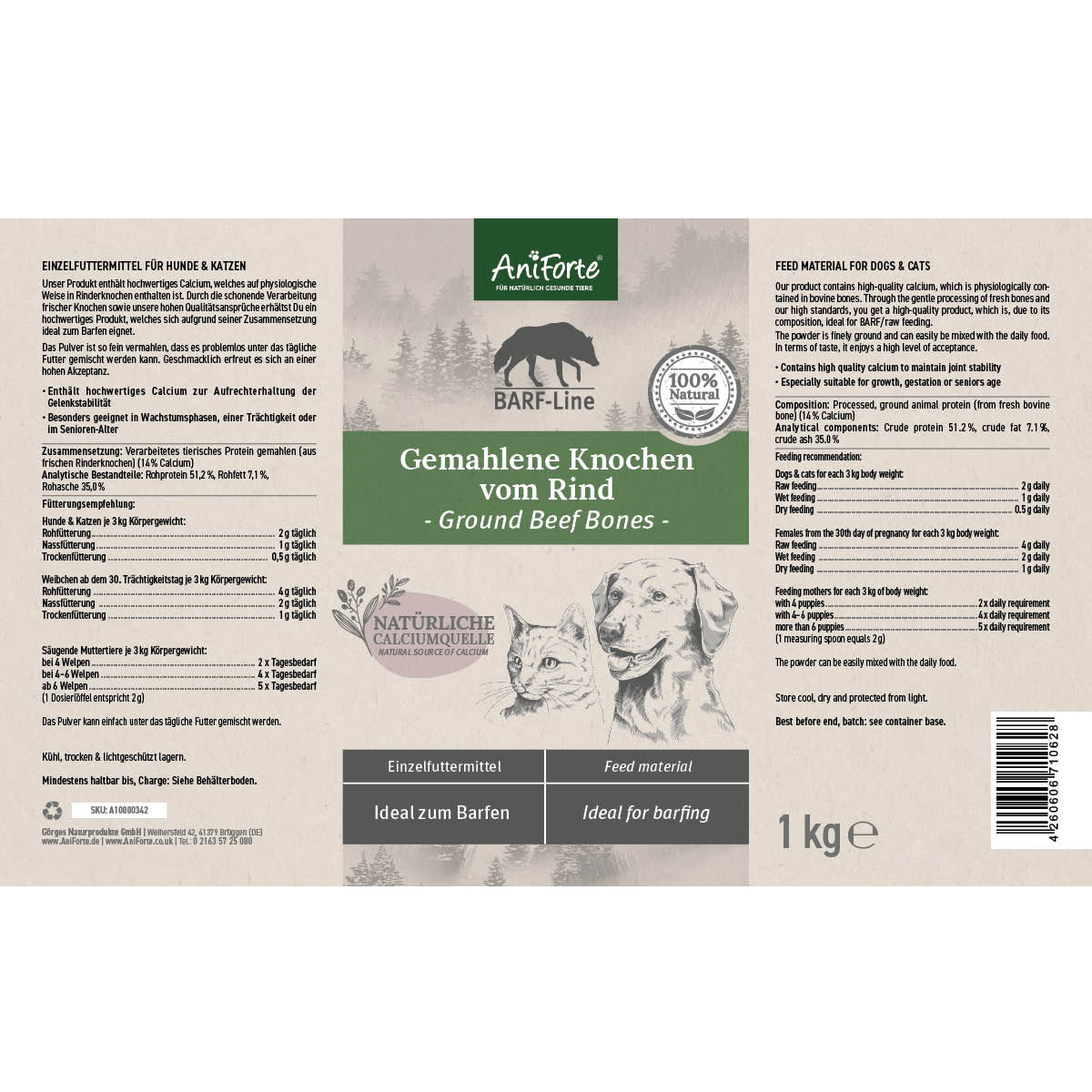 AniForte® Gemahlene Knochen vom Rind