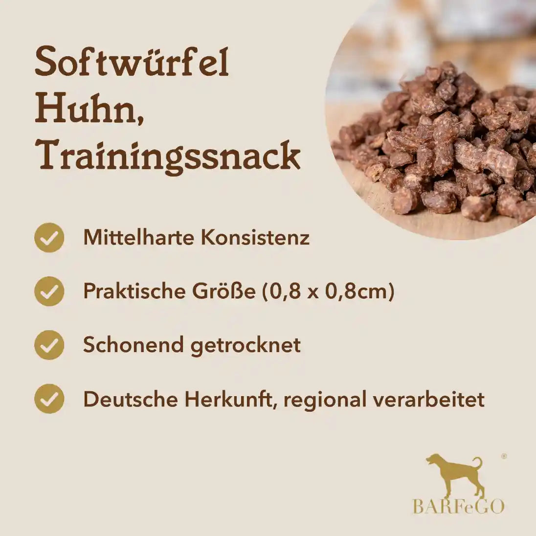 Hühnerfleisch Leckerli, Trainingssnack