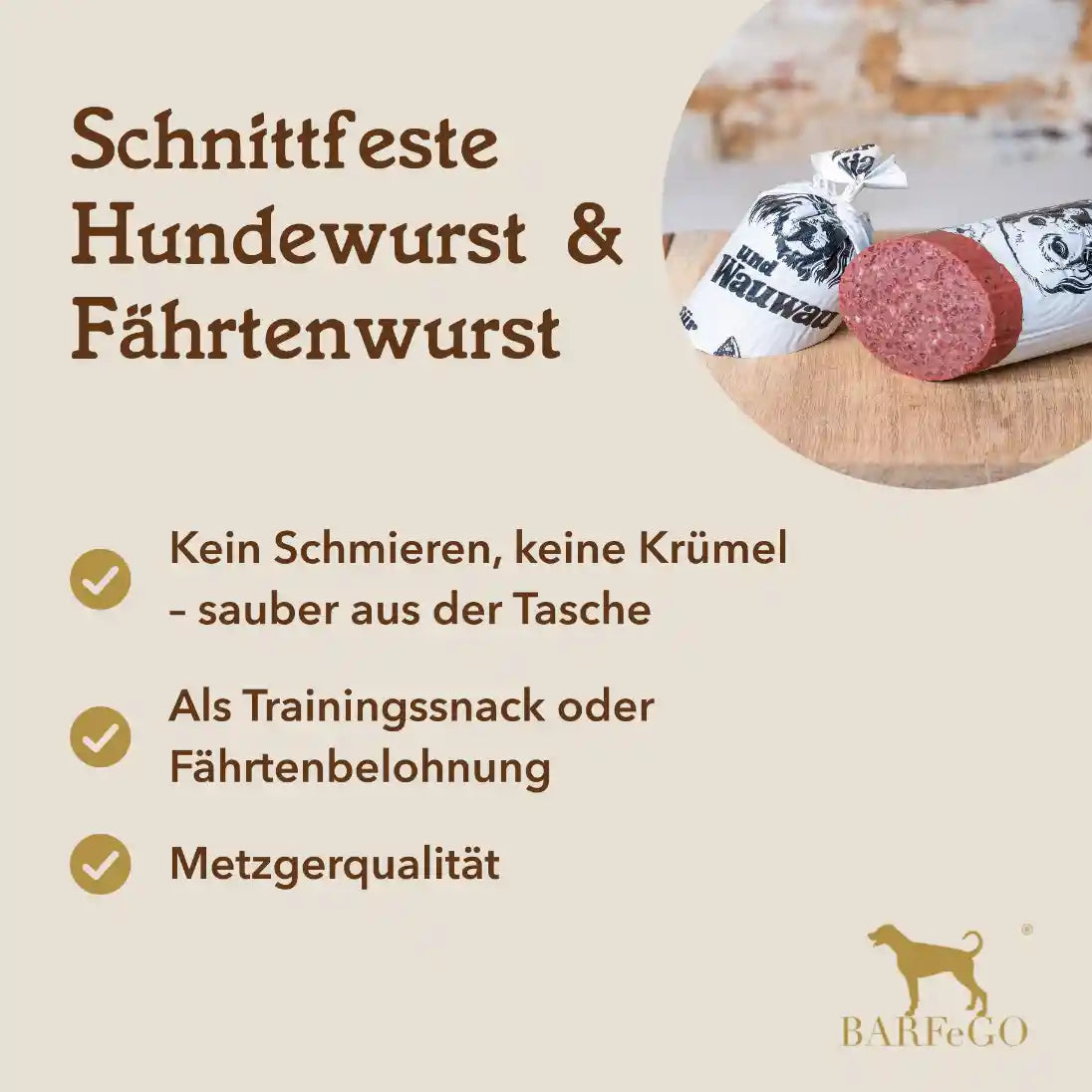 Schnittfeste Hundewurst & Fährtenwurst