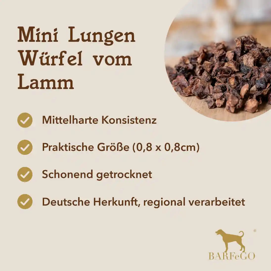 Mini Lungen Würfel vom Lamm - Trainingssnack