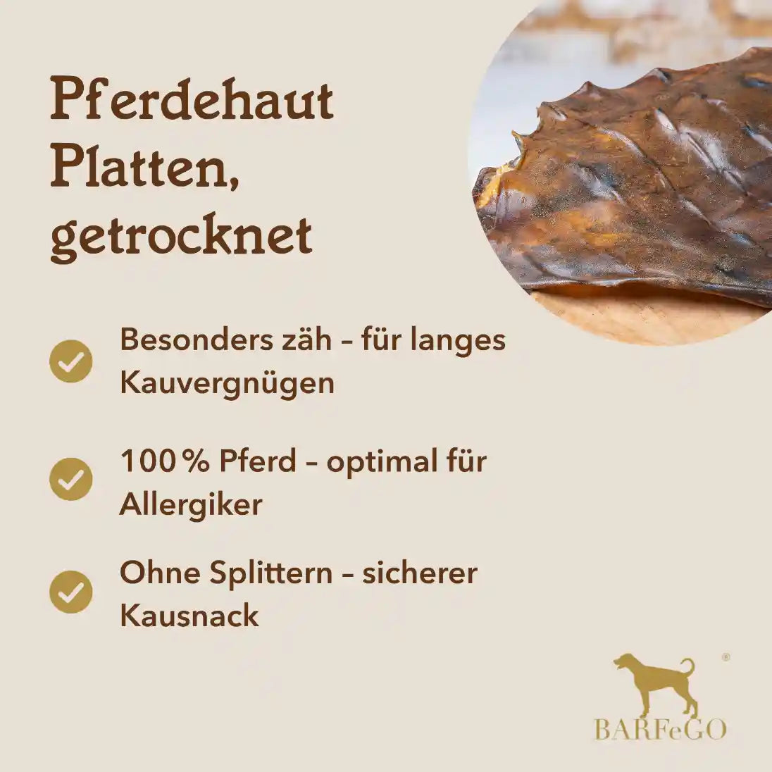 Pferdehaut Platten, 1 kg