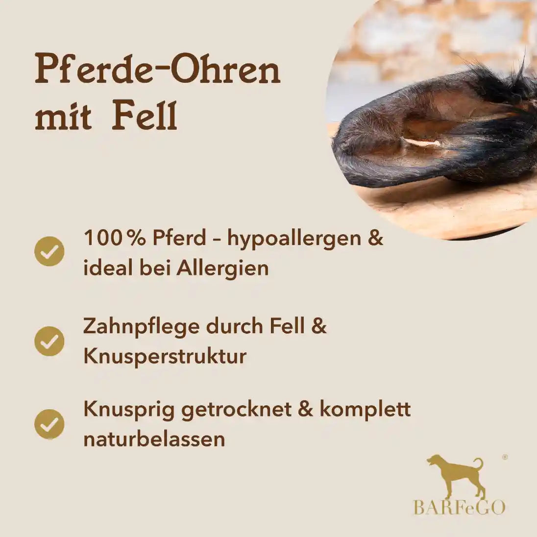 Pferde-Ohren mit Fell