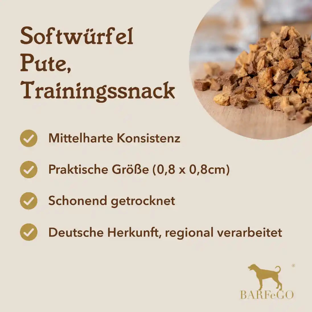 Putenfleisch Leckerli, Trainingssnack