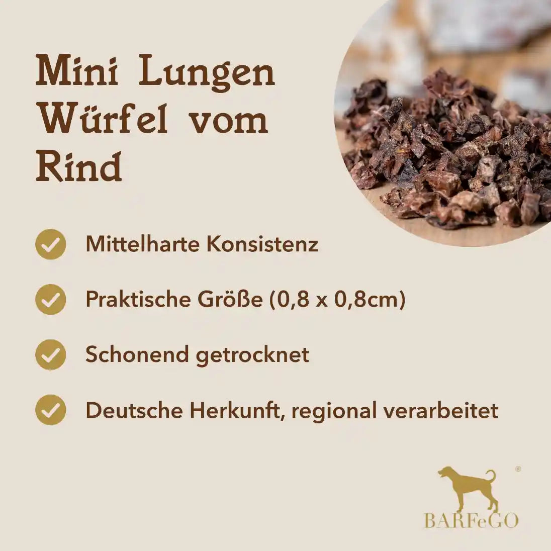 Mini Lungen Würfel vom Rind