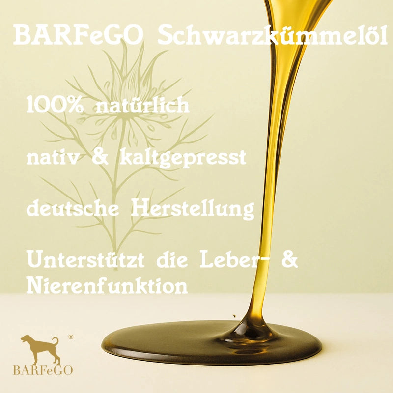 Schwarzkümmelöl für Hunde, kaltgepresst