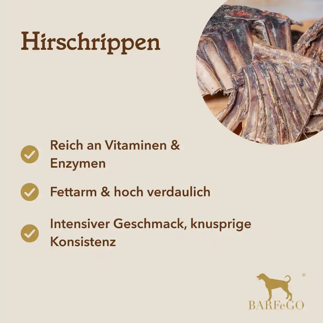 Hirschrippen, 1 kg