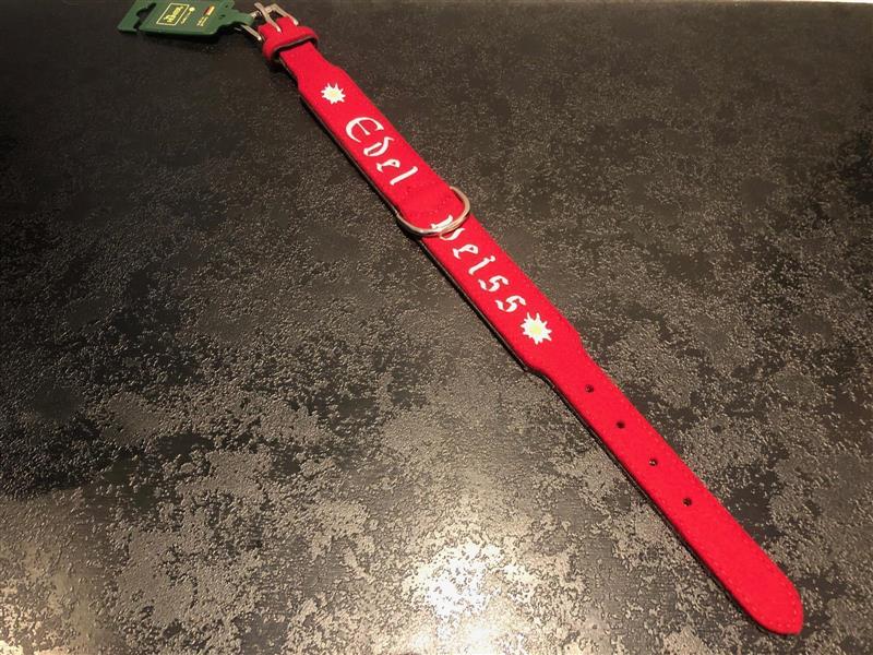 Hunter Hundehalsband Edelweiß rot/schwarz