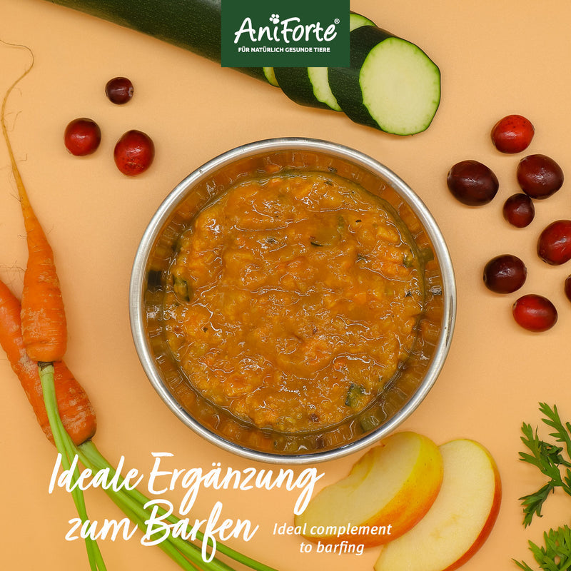 AniForte® BARF-Line Bio Gemüse & Obst Mix Karotte Cranberry 15 x 150 g