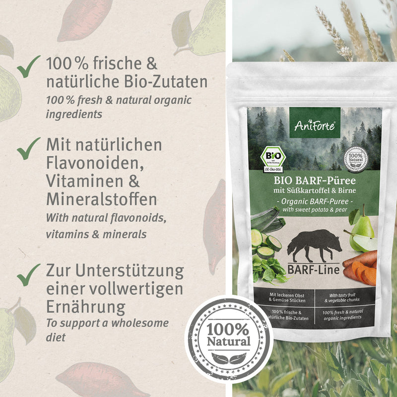 AniForte® BARF-Line Bio Gemüse & Obst Mix Süßkartoffel Birne 15 x 150 g