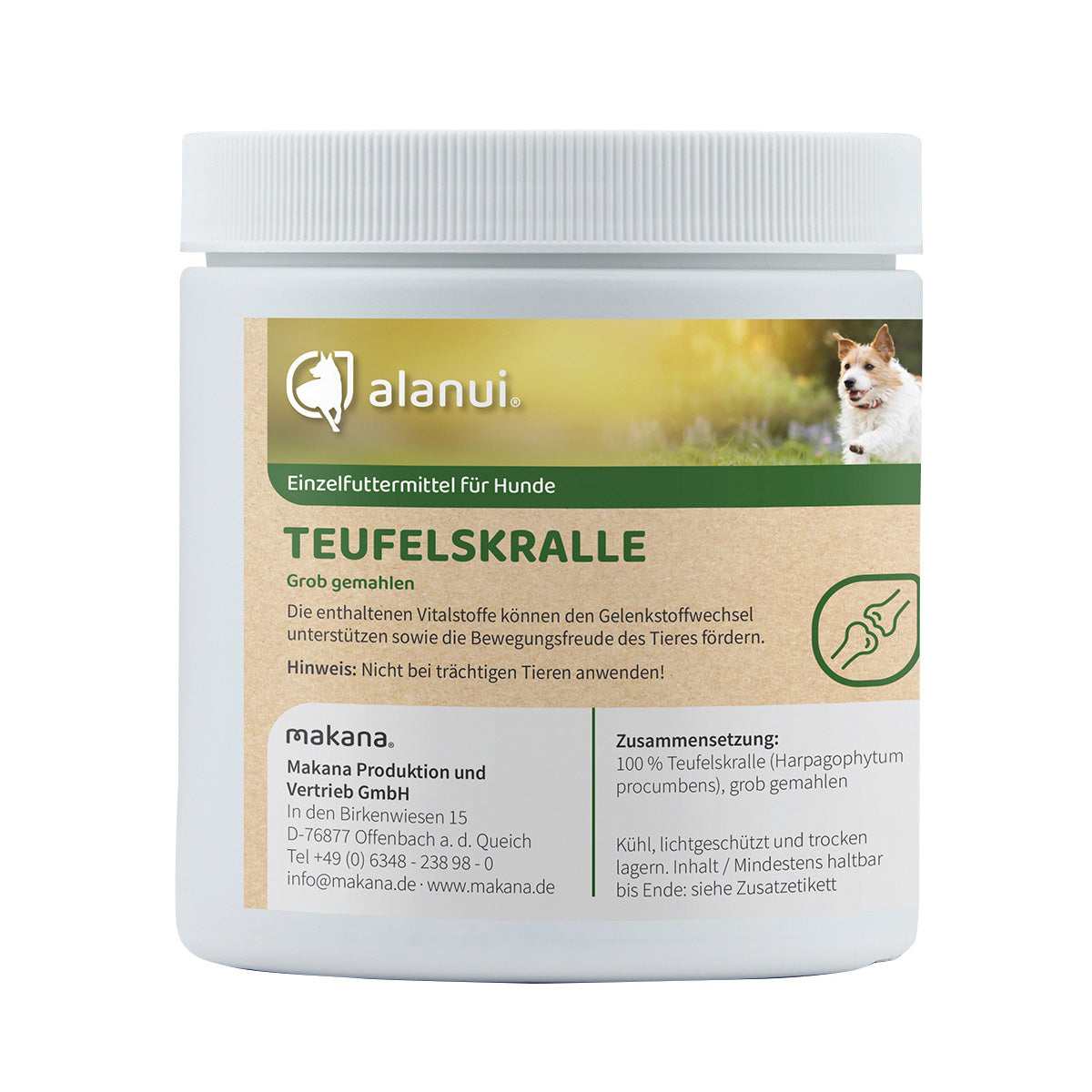 alanui Teufelskralle für Hunde, gemahlen, 250 g Dose