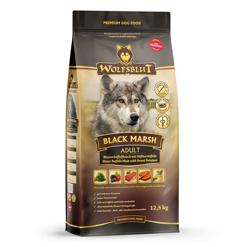 Wolfsblut Trockenfutter Black Marsh - Wasserbüffel & Süßkartoffel 12,5 kg